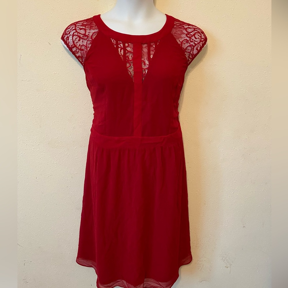 CITY CHIC Red Dress with Lace design